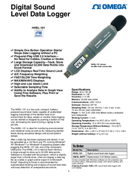 Thumbnail of document Data Sheet - HHSL-101 Low Cost, 30 to 130 dB Sound Level Data Logger
